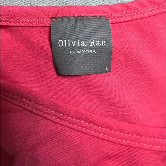 Olivia Rae Raspberry Ruffle Short Sleeve Top - Picture 2 of 4